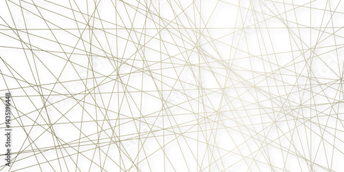 Abstract luxury gold geometric random chaotic lines with shadow many squares and triangles shape background. geometric random chaotic seamless line design transparent background, vector illustration.