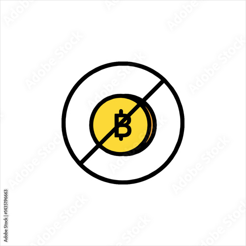 Bitcoin Restricted Access Symbol Icon