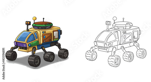 Futuristic Rover: A futuristic rover with sleek, aerodynamic design and robust wheels, ready for exploration of the unknown.