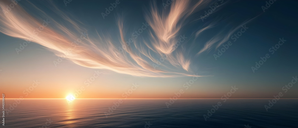 Obraz premium Serene Sunset over Calm Waters