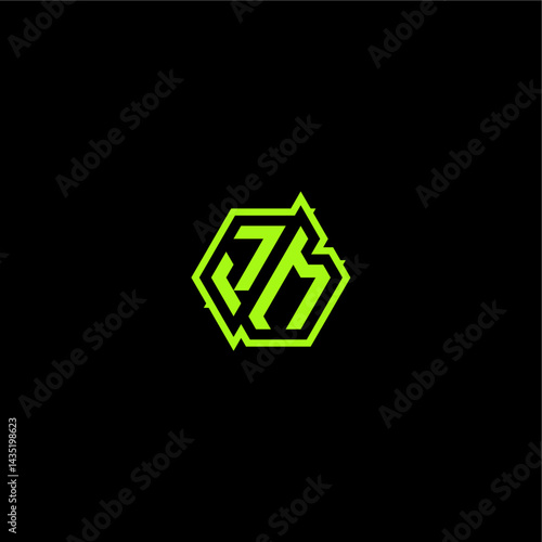 esport gaming initial logo design concept letter cool and dynamic monogram JM
