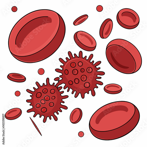 Realistic Red Blood Cells and Plasma Vector Illustration Isolated on White