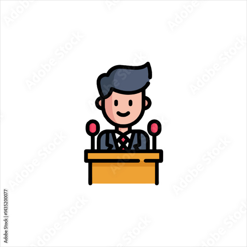 Speaker At Podium Presentation Icon