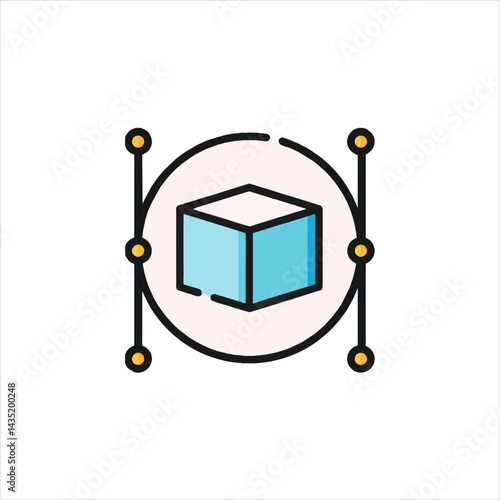 3D Cube Selection Bounding Box Icon