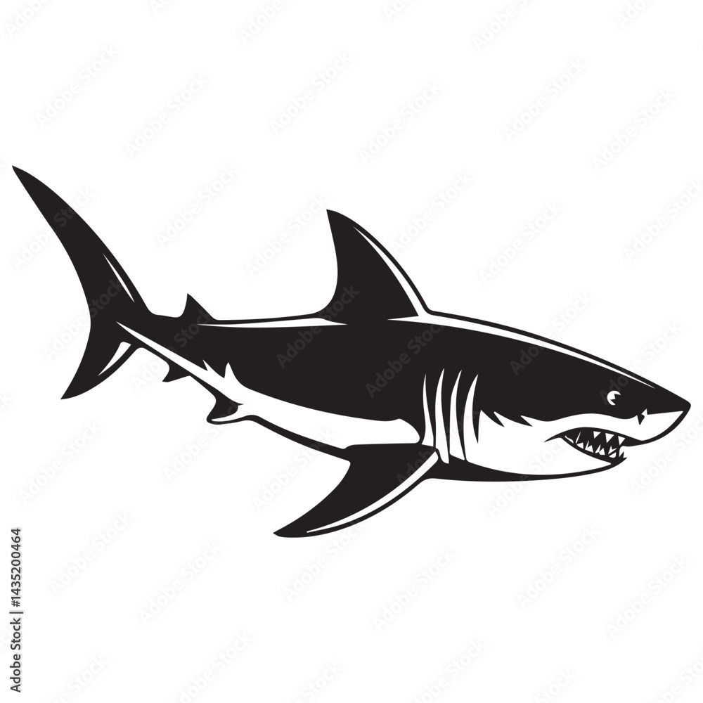 Fototapeta premium vector illustration of a shark silhouette