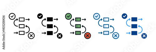 Testing Procedures Icon Set Multiple Style Collection