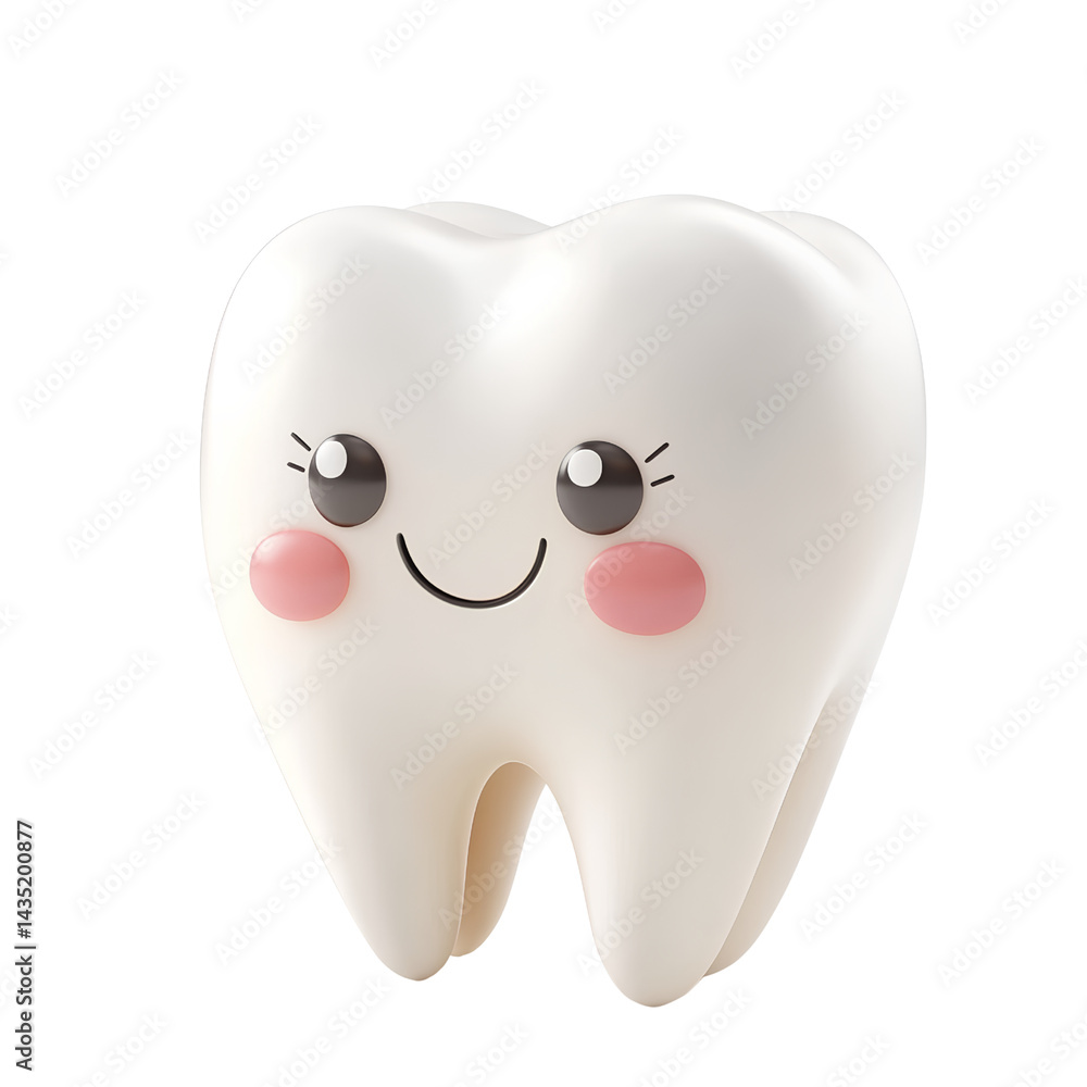 Cute Cartoon Tooth with Smiling Face and Blush – Kawaii Dental Icon for Kids and Dental Care Branding Cute Cartoon Tooth with Smiling Face and Blush – Kawaii Dental Icon for Kids and Dental Care Branding