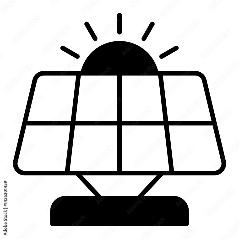 Solar Panel Black Icon Vector Illustration Solar Panel Black Icon Vector Illustration
