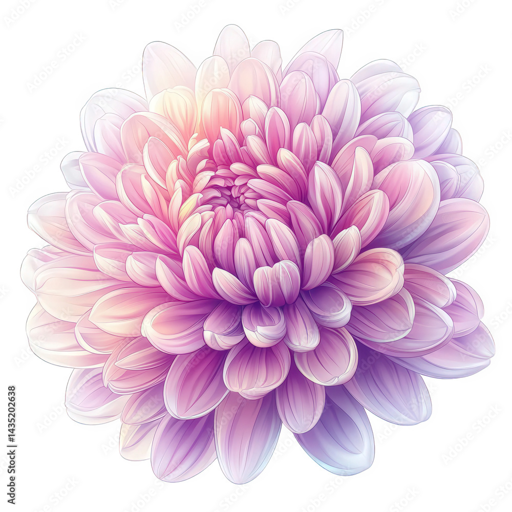beautifully rendered illustration of a large. multi-layered flower. showcasing delicate petals in shades of pink and lavender. with a soft. glowing quality the artwork emphasizes the intricate details beautifully rendered illustration of a large. multi-layered flower. showcasing delicate petals in shades of pink and lavender. with a soft. glowing quality the artwork emphasizes the intricate details