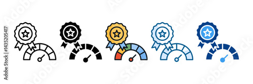 Quality Benchmark Icon Set Multiple Style Collection