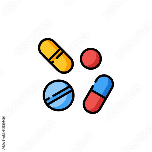 Medicine capsules icon representing pharmaceutical treatment