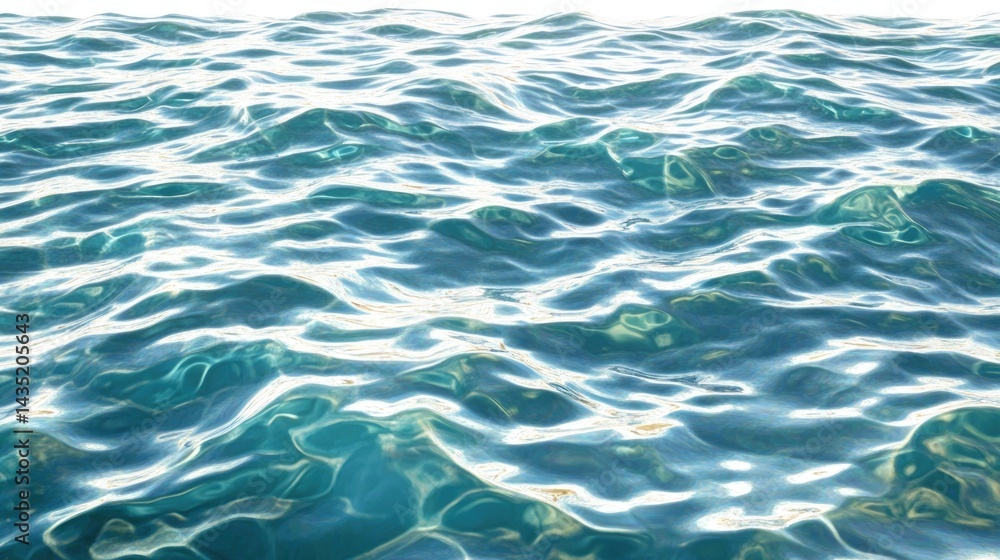 Obraz premium Ocean surface, rippling turquoise waves.