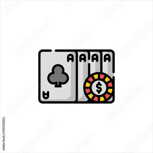Casino cards icon representing gambling game concept