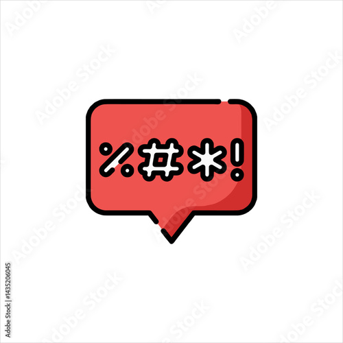 Icon representing profanity or warning speech bubble