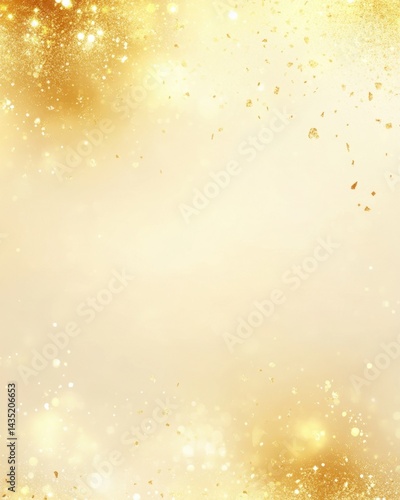 Abstract golden glitter and sparkling light background with bokeh effect for festive celebration and luxury decoration with bright and elegant design for graphic resource