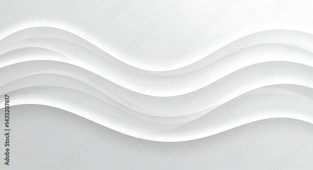 Fototapeta premium Abstract White Wave Background with Smooth Elegant Lines