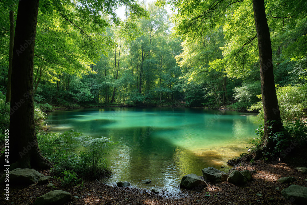 Obraz premium forest filled with lots of green plants and trees