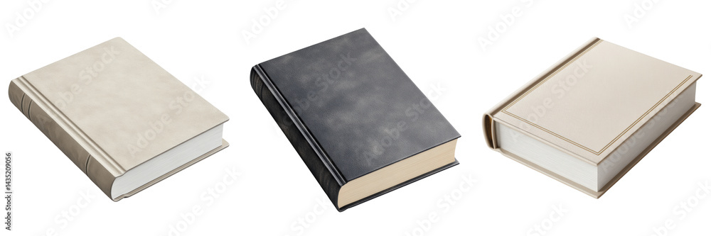 Minimalist Collection of Stylish Blank Books Isolated on Transparent Background Minimalist Collection of Stylish Blank Books Isolated on Transparent Background