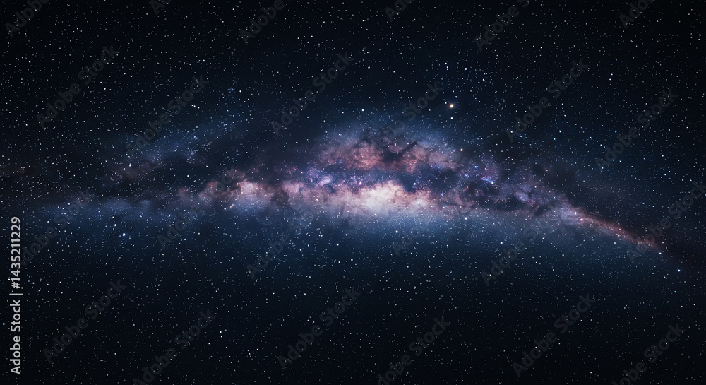 Fototapeta premium Milky Way Galaxy Glowing Across Night Sky Starfield