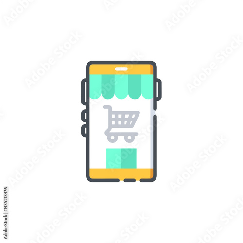 Smartphone displaying shopping cart represents online retail experience, showcasing convenience and accessibility of ecommerce in modern techdriven world.