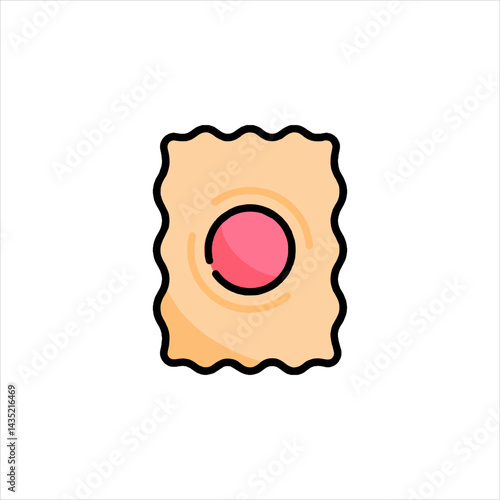 Ravioli pasta sits isolated on white, ready to be cooked and enjoyed in a delicious meal, simple and appetizing.