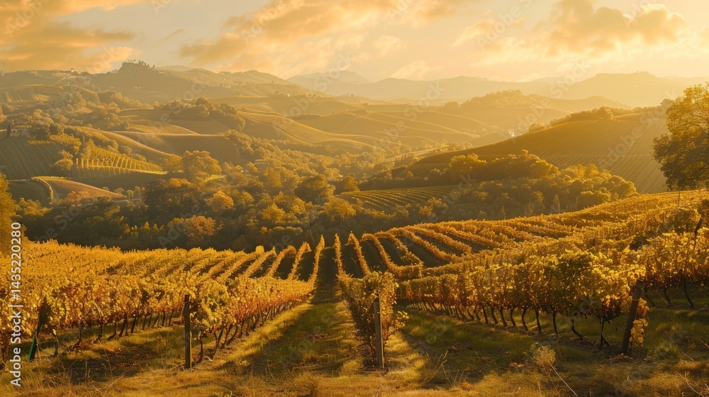 Naklejka premium Golden Hour Vineyard