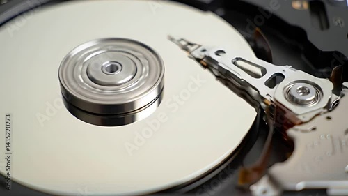 Close Up Rotating Hard Drive Platter Technology Abstract Background