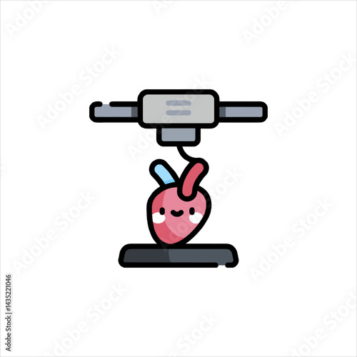3D printer creating a human heart in a lab, showcasing medical innovation and the future of healthcare with precision and hope.