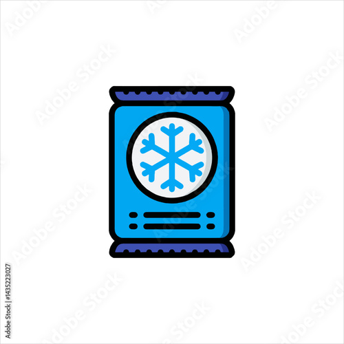 Frozen food package displays a snowflake symbol, indicating its icy contents and preserving the freshness of the product, perfect for convenient meal preparation.