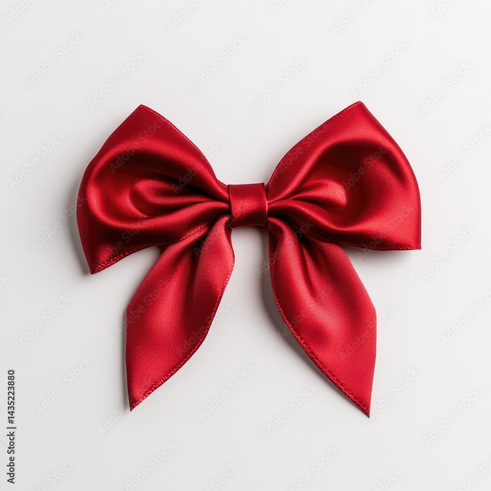 Red ribbon with a bow, isolated on a white background. Red gift ribbon, isolated on a white background. Red ribbon with a bow, isolated on a white background. Red gift ribbon, isolated on a white background.