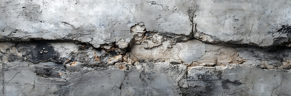 Fototapeta premium Aged Concrete Wall Texture with Cracks