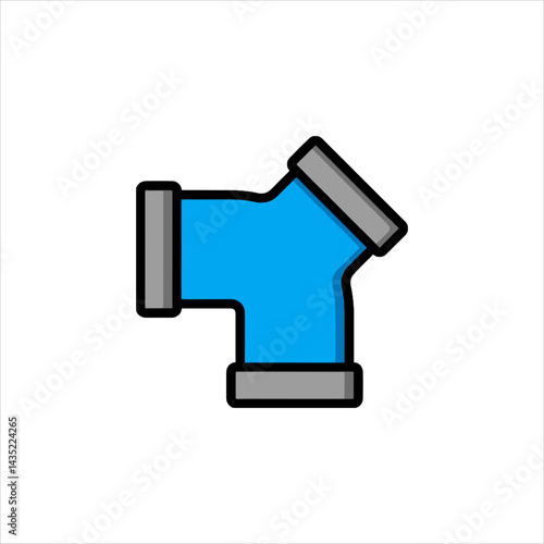Blue pipe fitting connects at an angle in a plumbing system, ensuring smooth flow and efficient drainage in a modern building.