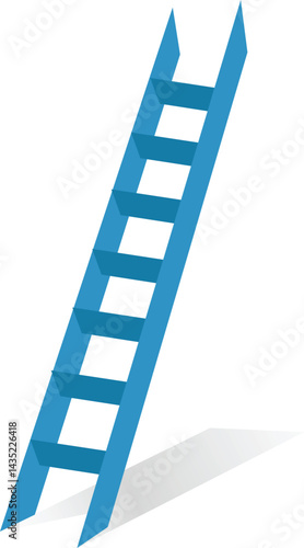Blue Ladder Vector - Career Growth, Success, and Achievement Concept