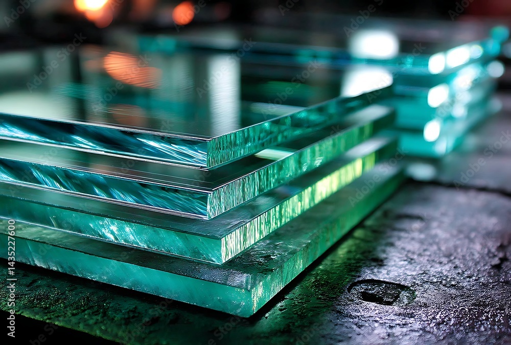 Stacked Glass Sheets in Manufacturing