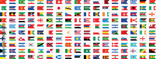 All countries flag set. National flags set. Flags of countries