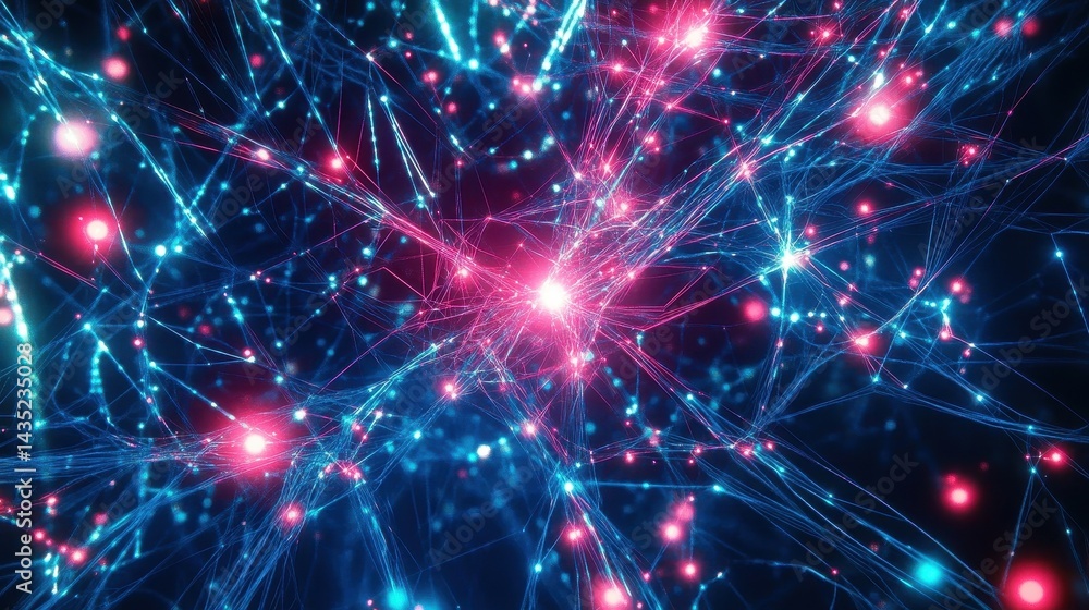 Naklejka premium neural network brain synapses abstract background