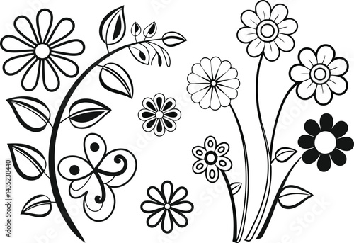 Retro Groovy Flowers Clipart for Creative Designs. Colorful Retro Groovy Flowers Clipart Collection. Vintage Inspired Retro Groovy Flowers Clipart. Groovy Flowers Clipart Bundle in Retro Style