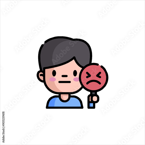set of funny cartoon manager