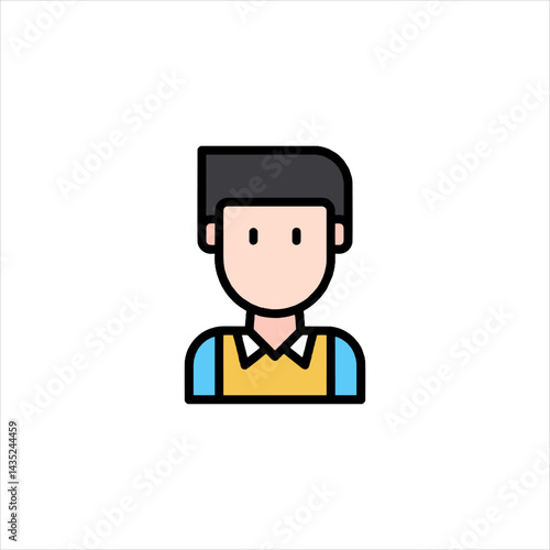 set of funny cartoon manager