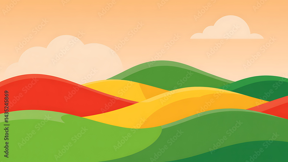 Obraz premium Vibrant hillscape idyllic summer scene peaceful nature beauty