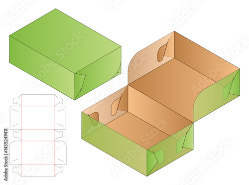 Foldable Box Packaging Template Vector Illustration