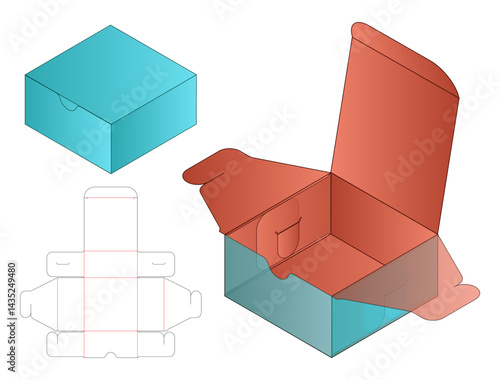 Foldable Packaging Box Dieline Template
