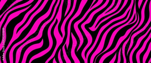 Neon pink, purple & black zebra stripes seamless vector pattern , animalistic, illustration