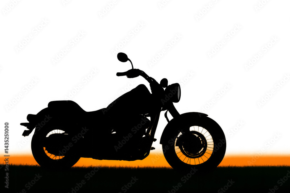 Fototapeta premium Motorcycle Silhouette at Sunset 