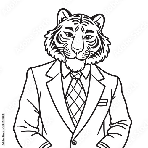 Tiger in a suitbusiness attire
