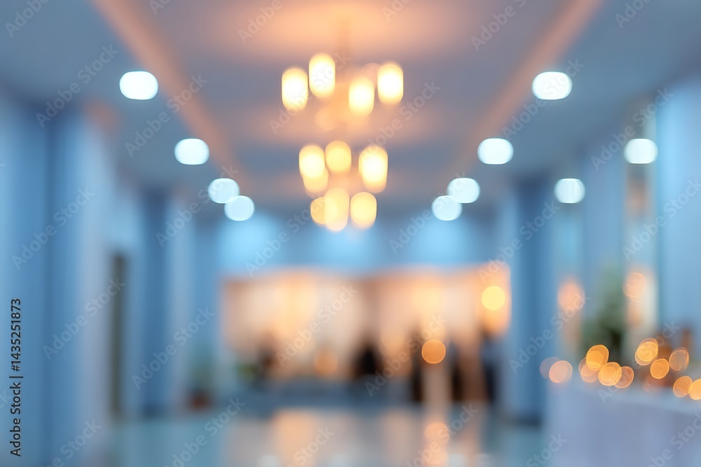 Fototapeta premium Blurry Interior Hallway with People