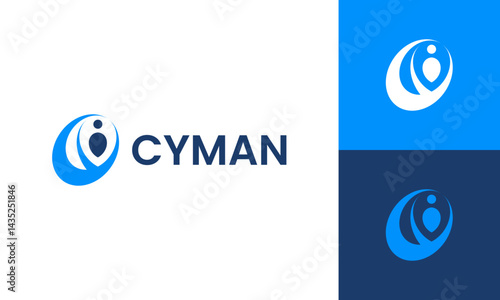 People, Business man, Person icon for company brand identity logo mark