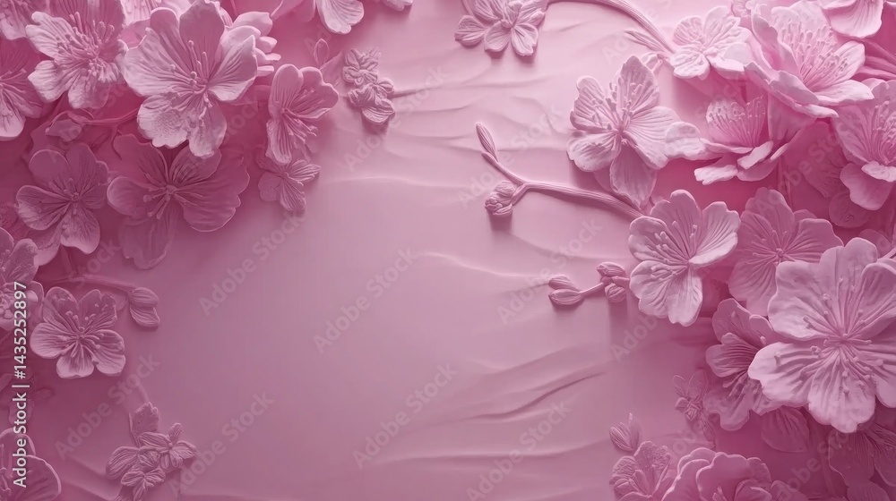 Delicate pink floral design with textured backdrop. Delicate pink floral design with textured backdrop.