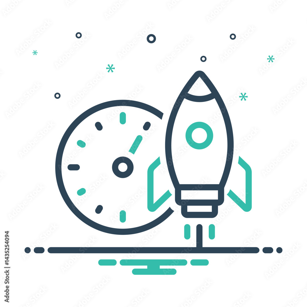 Fototapeta premium Mix icon for velocity