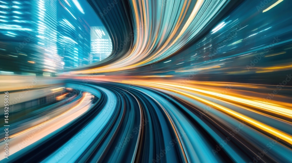 Fast-moving urban tunnel at night Fast-moving urban tunnel at night